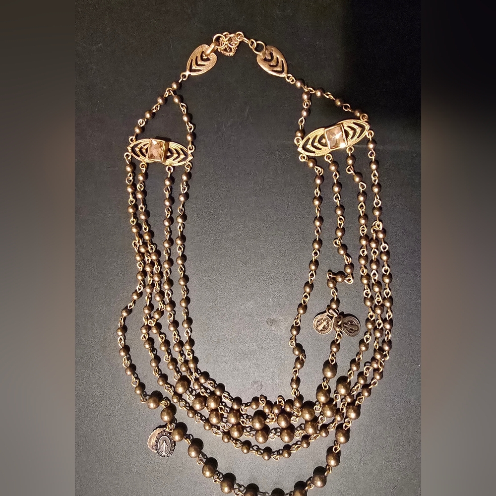 Virgins Saints & Angels Multistrand Necklace. Rare Edition Bronze Color. No Tags